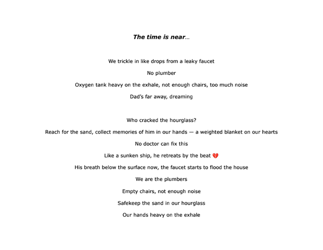 The Time is Near poem illustration written by Arlene Fa